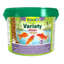 Tetra Pond Variety sticks 10 литров -  смесь из 3 видов кормов, для всех прудовых рыб